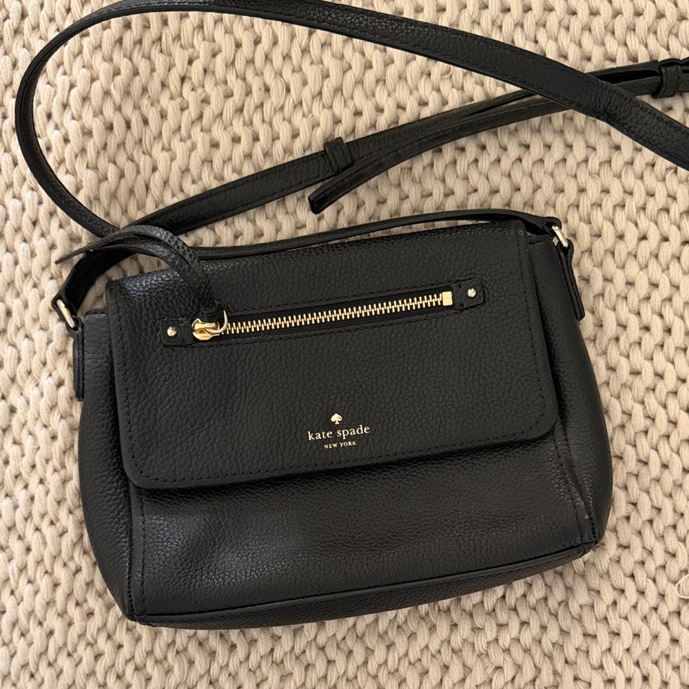Kate Spade Black Pebbled Leather Crossbody Bag